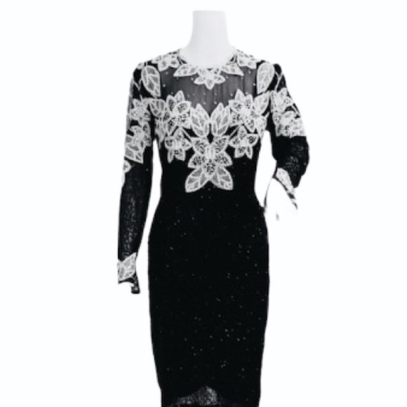 Neiman Marcus Dresses & Skirts - NEIMAN MARCUS Black Tie Beaded Formal Dress